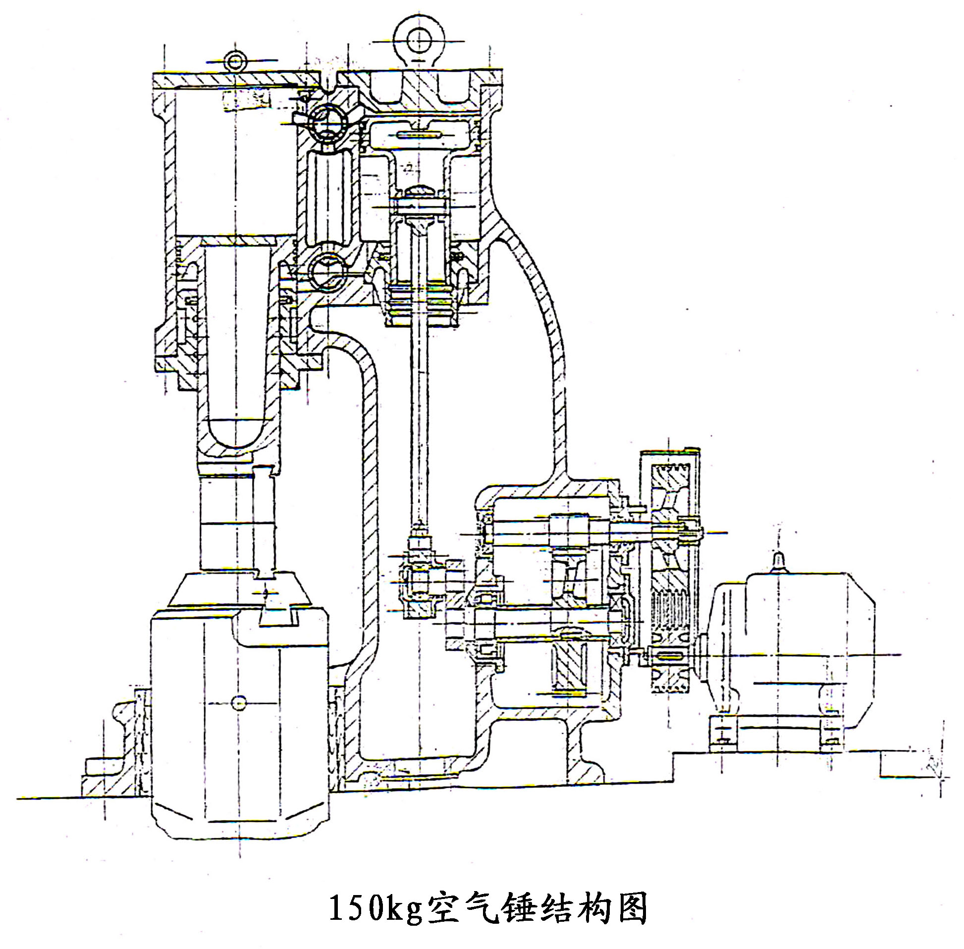 150公斤空氣錘結(jié)構(gòu)圖